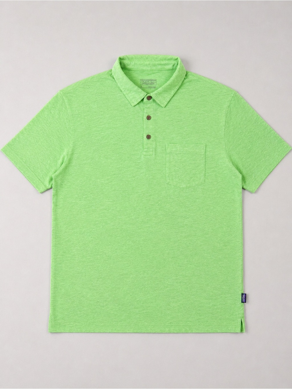 Patagonia Men’s XL Organic Cotton Polo Shirt Green Pocket Casual